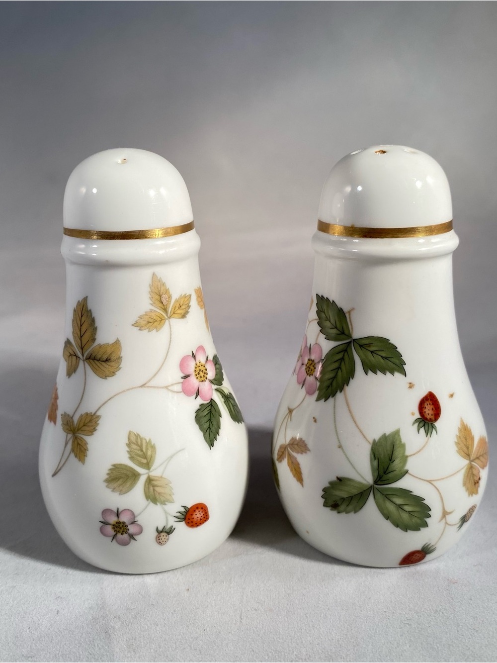 Wedgewood Porcelain Wild Strawberry Salt and Pepper Shakers